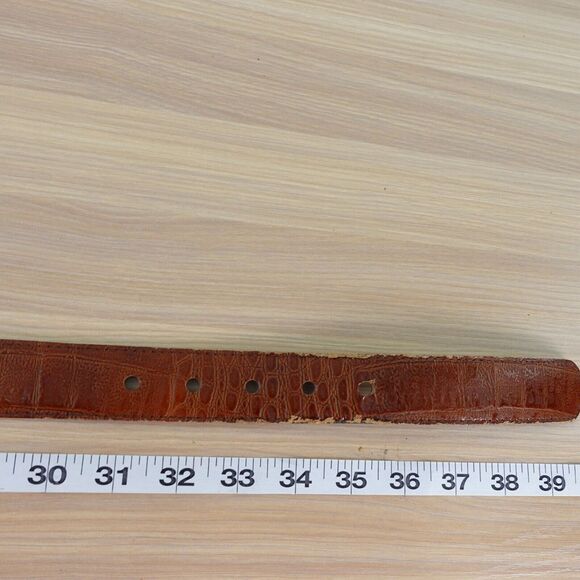 Vintage Crocodile Belt Small Exotic Leather Italian Dress Western Crocolux Omega - Picture 6 of 16
